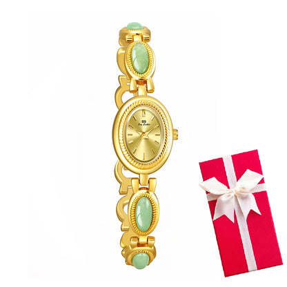 Luckacco Oval Rhinestone 2025 Ladies Wrist Watches Top Brand Luxury For Women Bracelet Watches Gold relogio feminino dropshipping Fashion