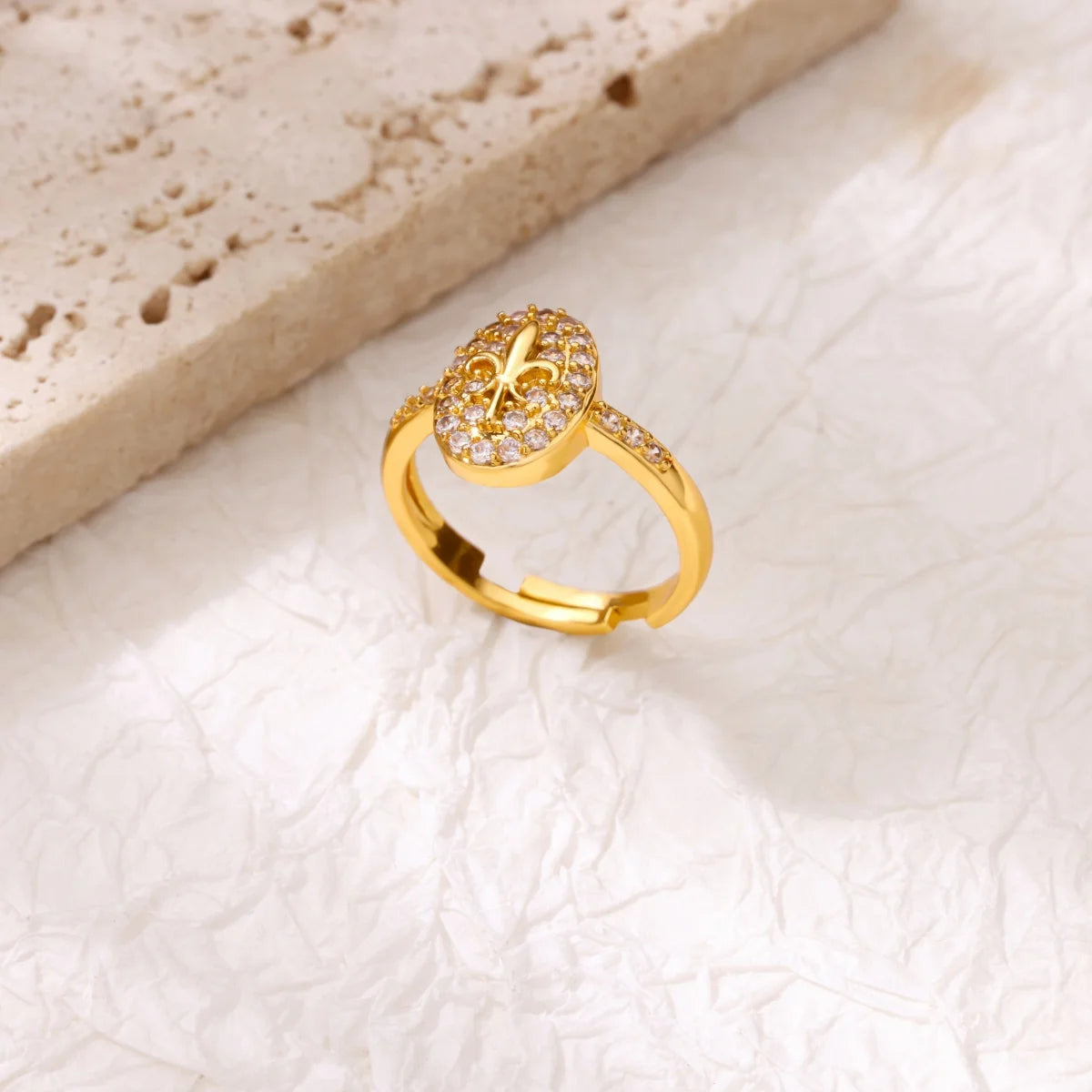 luckacco luxury gold plated stainless steel geometry rings for women men open adjustable charm finger ring wedding party fashion jewelry