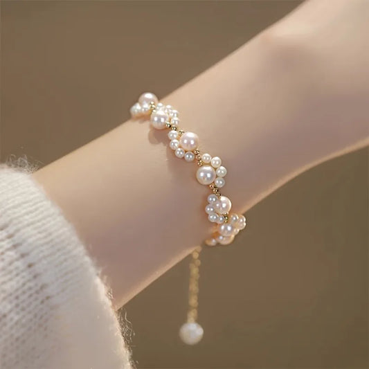 Luckacco 1pc Cute Kitten Paw Faux Pearl Bracelet Creative Sweet Jewelry Bracelet Daily Wear Exquisite Gift for Women's Bracelet