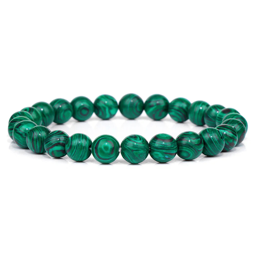luckacco handmade natural stone african stone beads bracelet men yoga mala jewelry green moss agates beaded bracelet for women men