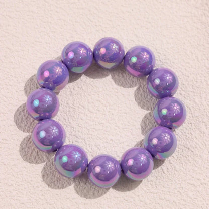Luckacco European and American contrasting color laser beaded resin bracelet Beads 16mm H