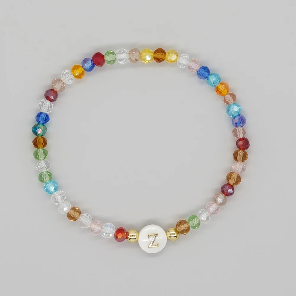 luckacco go2boho crystal shell letter a-z bracelets for women boho summer beach lucky fashion trend jewelry accessories surprise gifts