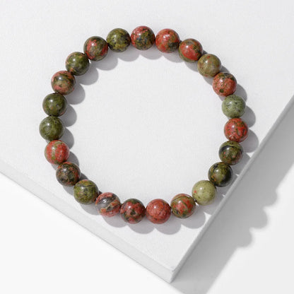 Luckacco Handmade Natural Stone African Stone Beads Bracelet Men Yoga Mala Jewelry Green Moss Agates Beaded Bracelet for Women Men