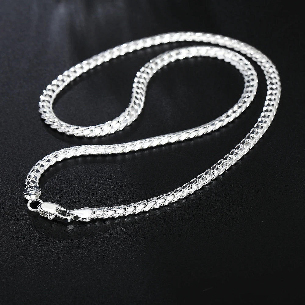 luckacco 20-60cm 925 sterling silver luxury brand design noble necklace chain for woman men fashion wedding engagement jewelry