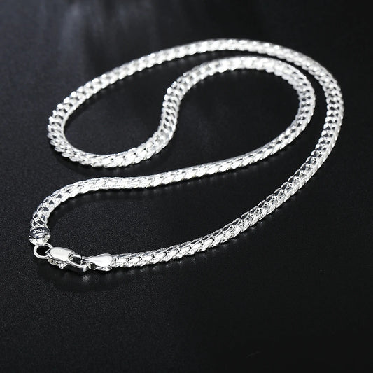 Luckacco 20-60cm 925 sterling Silver luxury brand design noble Necklace Chain For Woman Men Fashion Wedding Engagement Jewelry