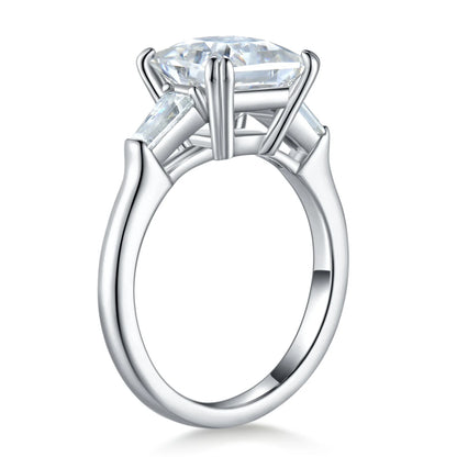 Luckacco DEZO 3ct Princess Cut Moissanite Engagement Ring D Color Solid 925 Sterling Silver GRA Certificate 3-Stone Wedding Rings For Wom
