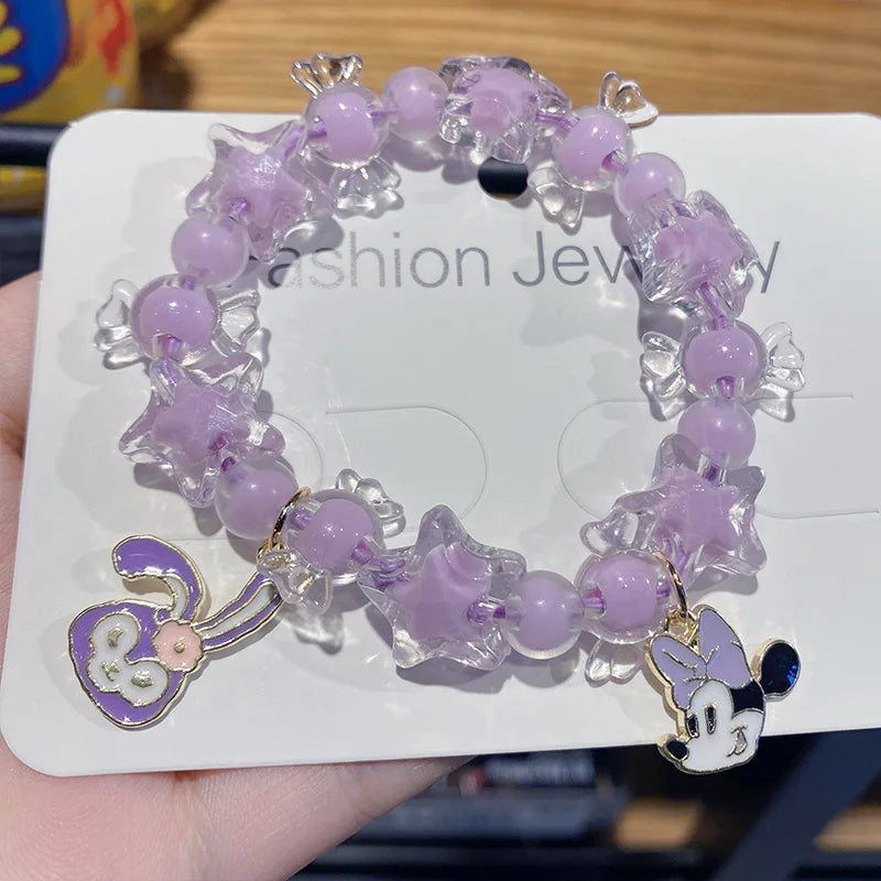 luckacco sweet star candies cinnamoroll stellalou bracelet hellokitty beads shine charm girls child jewelry accessories birthday gifts