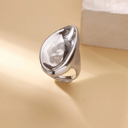 Luckacco Luxury Zircon Geometric Rings for Women Gold Color Adjustable  Stainless Steel Heart Flower Ring Wedding Fashion Jewelry Gift