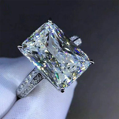 Luckacco Fashion Big Square Crystal Stone Women Wedding Bridal Ring Luxury Engagement Party Anniversary Best Gift Large Rings