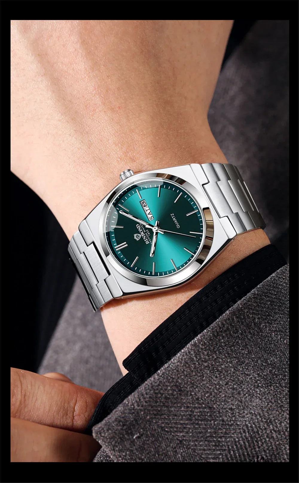 luckacco new casual business fashion quartz wristwatches movement silver clock men luxury watch automatic watches mens gifts reloj hombre