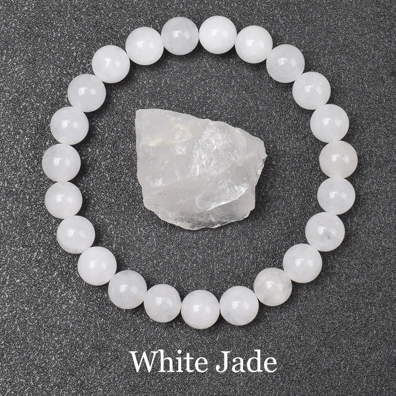 luckacco natural aquamarins quartzs beads bracelet women men 6mm 8mm sky blue stone round bead bracelet elastic rope energy jewelry gift