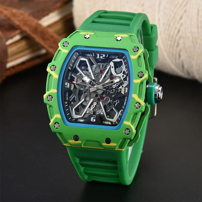 Luckacco Foreign trade new men's watch wholesale color line hollow dial quartz watch simple fashion watch spot