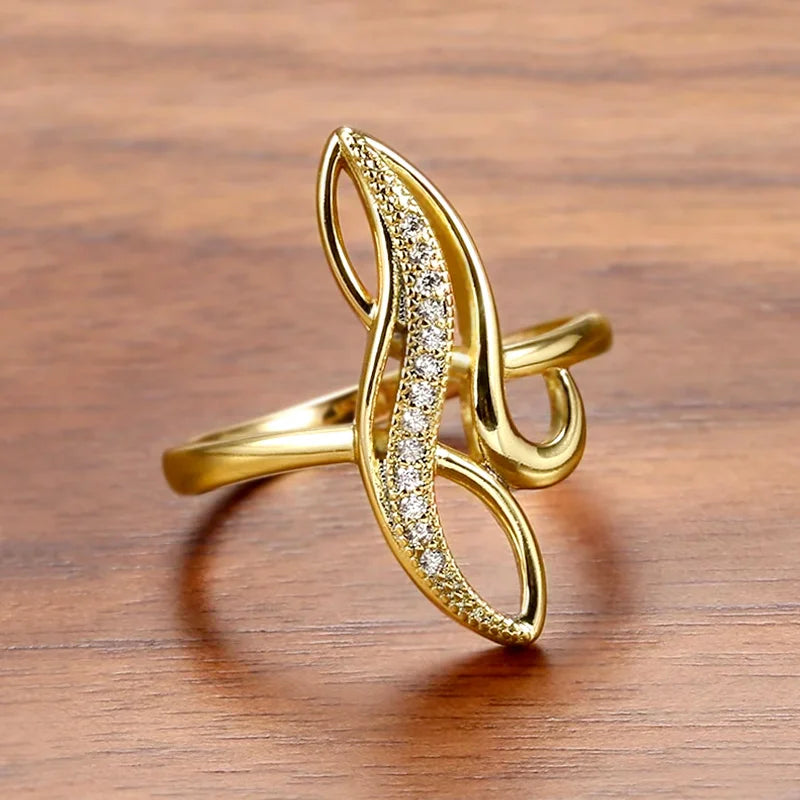 luckacco daily picks geometric shaped women rings with marquise cubic zirconia exquisite female accessories for wedding party fashion jewelry