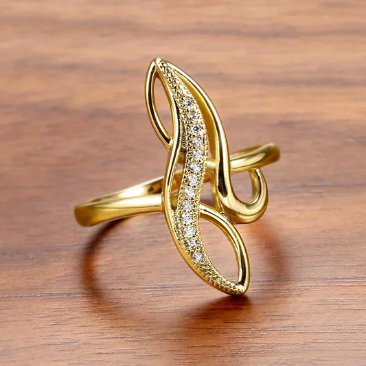 Luckacco daily picks Geometric Shaped Women Rings with Marquise Cubic Zirconia Exquisite Female Accessories for Wedding Party Fashion Jewelry