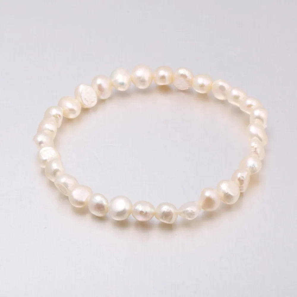 luckacco high quality 6-7 mm freshwater irregular pearl bracelets natural pearl bracelet for women pearl bracelet