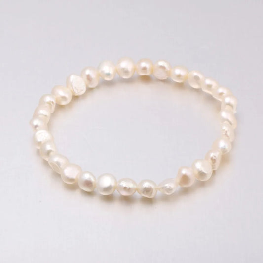 Luckacco High Quality 6-7 mm Freshwater Irregular Pearl Bracelets Natural Pearl Bracelet for Women Pearl Bracelet