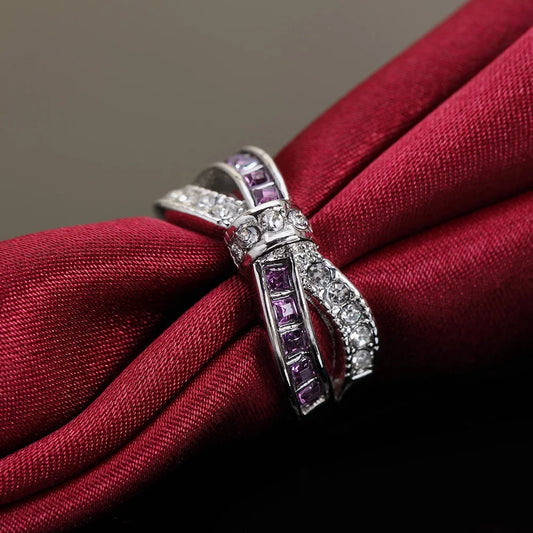 Luckacco Classic 925 Sterling Silver diamond rings For Women Colored zircon size 6-10 Fashion wedding accessories Party Gift Jewelry