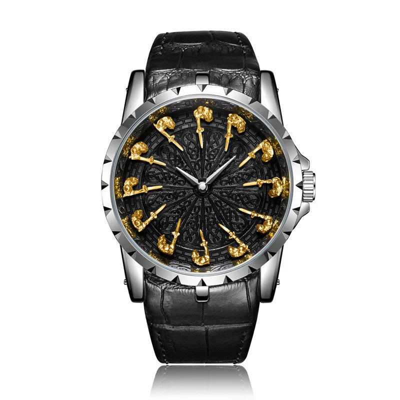 luckacco uthai cq312 medieval style men's waterproof twelve knight quartz watch and the best choice for gift giving occasions