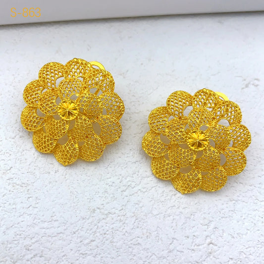 Luckacco XUHUANG Luxury Flower Necklace Sets For Women Wedding Dubai Gold Plated African Jewelry Set Indian Jewellery Anniversary Gifts