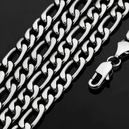 Luckacco 2024 New 925 Sterling Silver 16-30 Inches Figaro Chain Necklace Men Women Fashion Hip Hop Punk Jewelry Charm Wedding Accessories