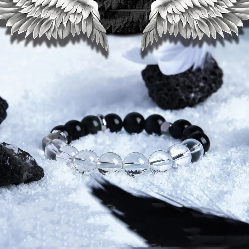 luckacco 5a real natural red tiger eye beads stone bracelet men women zircon accessories handmade jewelry gift for girlfriend