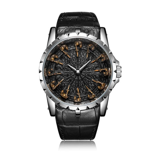 Luckacco UTHAI CQ312 Medieval style men's waterproof twelve knight quartz watch and the best choice for gift giving occasions
