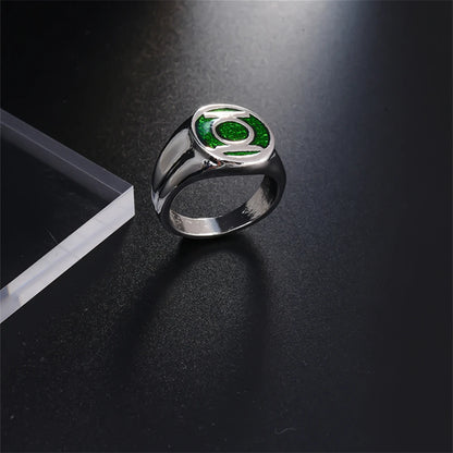 Luckacco Comics Super Hero Ring Green Lantern Rings Movie Same Popular Jewelry Men Women Party Dating Jewellery  Festival Gift