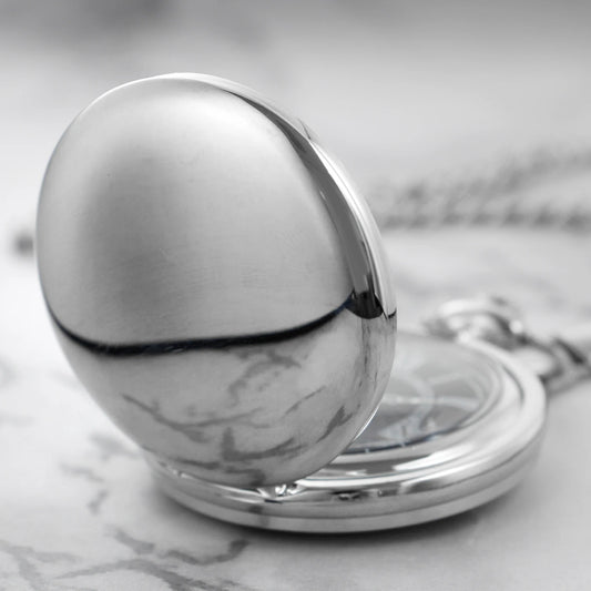Luckacco All Hunters Retro Silver Smooth Quartz Pocket Watch For Men Women Steampunk Necklace With Chain