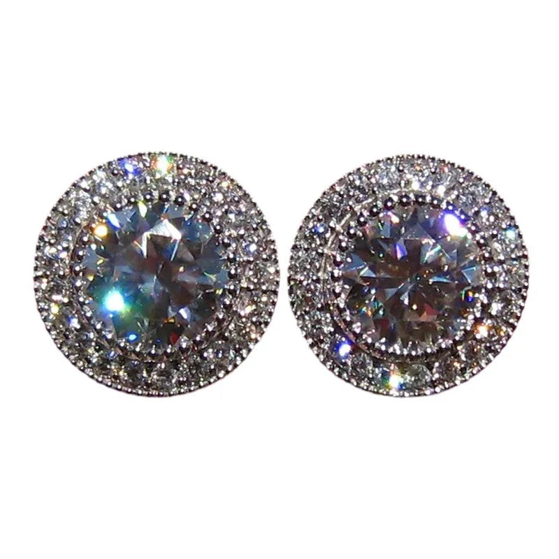 luckacco acupressure slimming earrings delicate weight loss stud earrings for women cubic zirconia versatile lymphatic earring jewelry