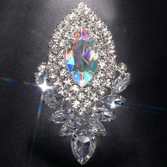 Luckacco Shiny Colorful Crystal Large Rings Adjustable Wedding Jewelry Exaggerated Rhinestone Finger Rings Jewelry Accessories