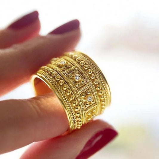 Luckacco daily picks Luxury Brilliant Rings for Women Gold Color Opulent Accessories with Shiny Cubic Zirconia Chic Wedding Bridal Jewelry Hot