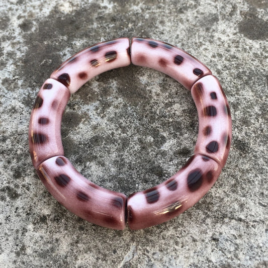 Luckacco FishSheep Vintage Leopard Print Acrylic Stackable Bracelets Bangles for Women Resin Stretchy Bracelet 2023 Fashion Jewelry Gift