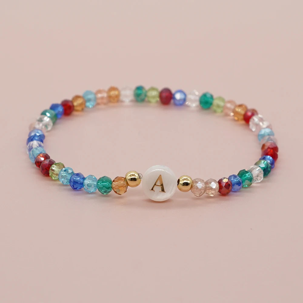 luckacco go2boho crystal shell letter a-z bracelets for women boho summer beach lucky fashion trend jewelry accessories surprise gifts