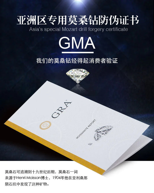 Luckacco 1ct VVS diamond French high-end design Moissanite ring for women 18K true platinum PT950 egg-shaped yellow pigeon egg ring