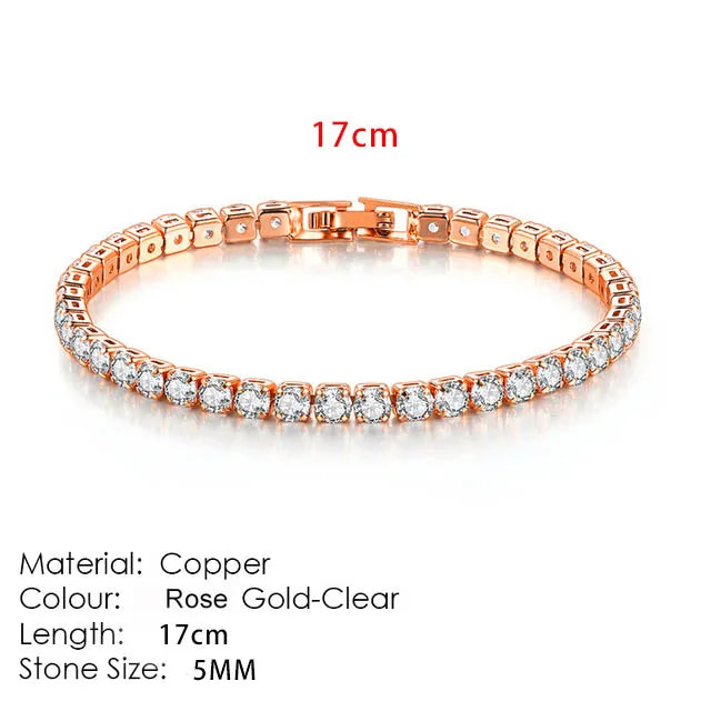 luckacco fashion multicolor tennis bracelet for women 2.5/3/4/5mm zirconia charm designer tennis chain men bracelet wedding jewelry kc128