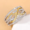 Luckacco Fashion Infinite Love Rings for Women Full Bling Iced Out Cubic Zirconia Wedding Engagement Rings Trendy Luxury Jewelry Anillos