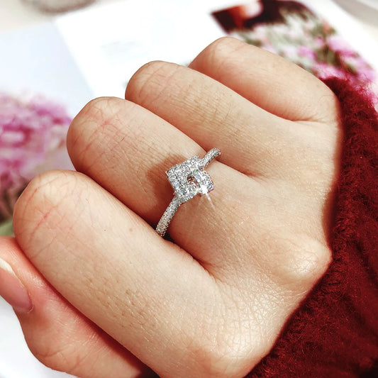 Luckacco Dainty Minimalist Stacking Ring For Women Trend Cubic Zircon Gold Color Crystal Finger Accessories for Female Jewelry Gift R737