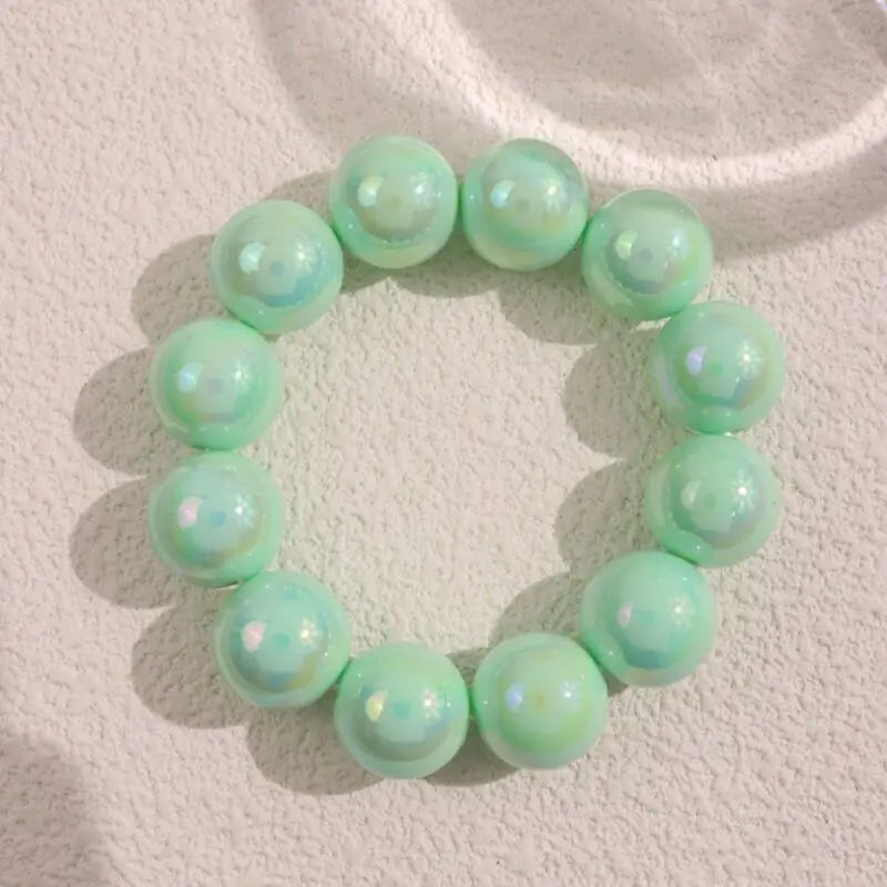 Luckacco European and American contrasting color laser beaded resin bracelet C