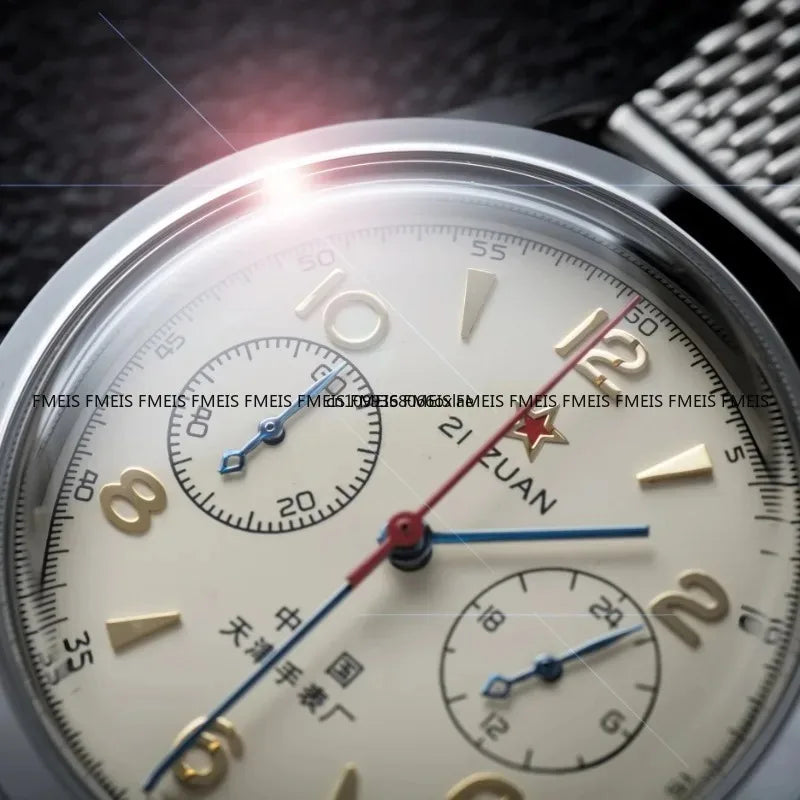 luckacco seagull original 1963 timing code men's watch/accessory bubble dome glass beat quartz clock business luxury retro chronograph