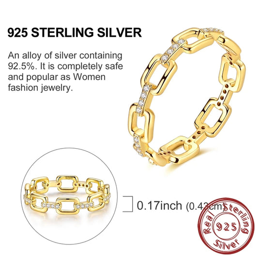 Luckacco New 925 Sterling Silver Rings Gold Heart Bow Adjustable Open Closed Ring Suitable for Women Stacking Ring Fashion Jewelry Gift