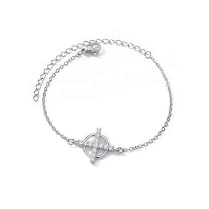 Luckacco Elegant Zircon Flowers Bracelet For Women Girls Charm Gold Color Stainless Steel Plant Bracelets Luxury Designer Jewelry Gifts