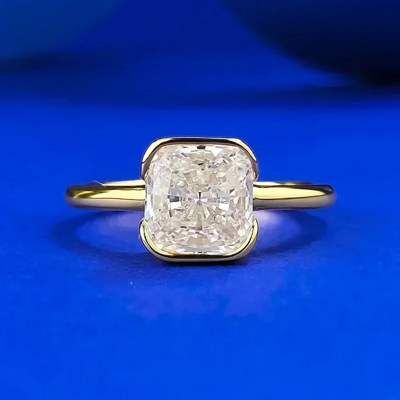 luckacco 14k gold vintage lab diamond ring 100% real 925 sterling silver party wedding band rings for women engagement jewelry gift