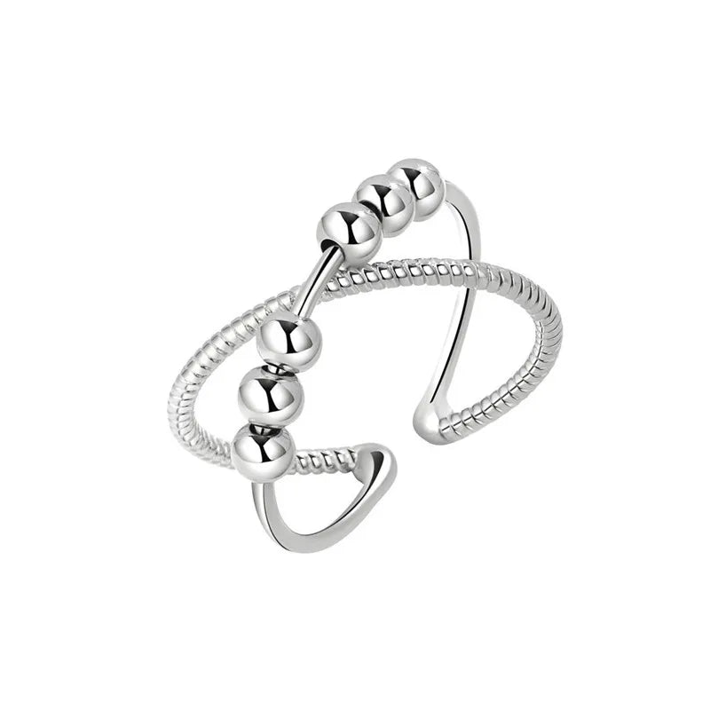 luckacco ethnic mandala flower finger rings for women girls rotating rose sun planet anxiety knuckle ring anti stress jewelry