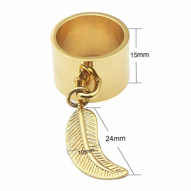 luckacco oval geometric pendant ring women fashion jewelry stainless steel o charm finger ring size 7 10 11 6 9 8