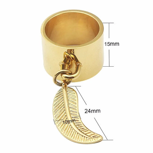 Luckacco Oval Geometric Pendant Ring Women Fashion Jewelry Stainless Steel O Charm Finger Ring Size 7 10 11 6 9 8