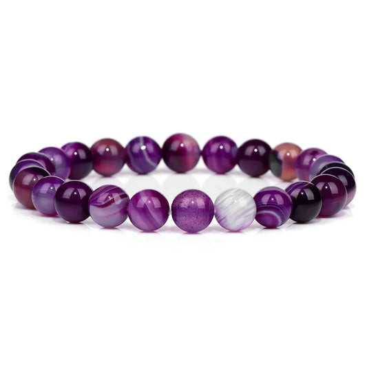 Luckacco Fashion Natural Stone Pink Angelite Beads Bracelet 8mm Sunstone Beaded Energy Yoga Bracelet Jewelry for Women Handmade Gifts