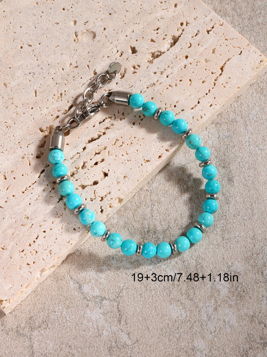 Luckacco Pulseras Hombre Natural Stone Man Beaded Bracelets Homme lapis lazuli Phoenix Stone Men's Bracelets For Men Fathers Day Gifts