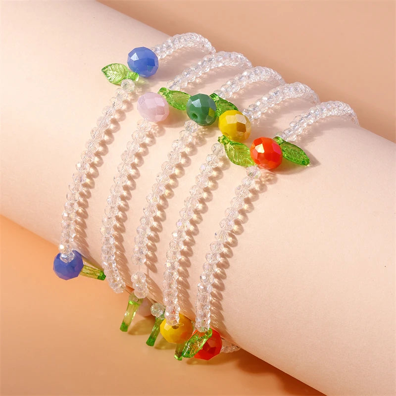 luckacco 5pcs/set fashion handmade beads bracelets for women girls party fesitval jewelry gifts