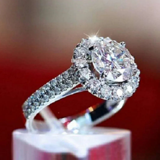 Luckacco Popular Ruifan Europe Luxury Square Double Layer Cubic Zircon Wedding Rings for Bride Women's Engagement Party Ring Jewelry