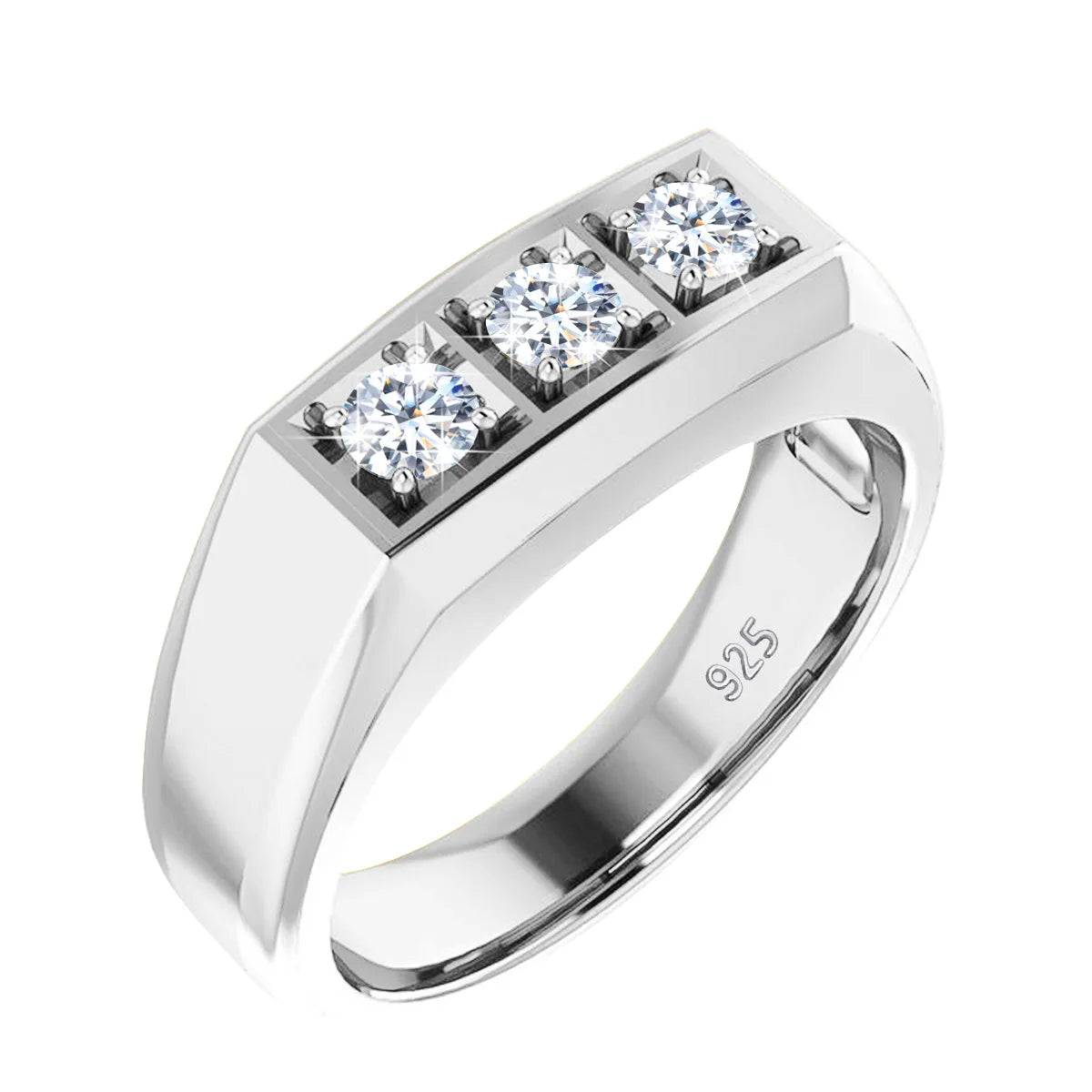 luckacco 3 stone rings for woman 3mm d color moissanite with certificate 100% 925 sterling silver luxury designer engagament jewelry sale